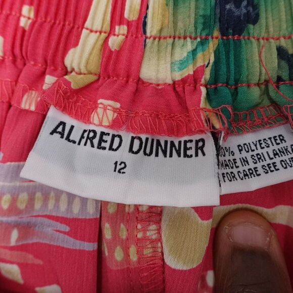 Alfred Dunner Bora Bora Skirt Women's 12 Printed Polyester Pleated Elastic Waist - Picture 5 of 7